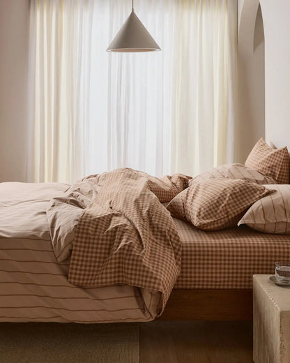 Brushed Cotton Venice Set - Adobe Check/Stripe F/Q