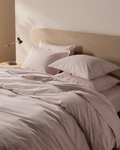 Brushed Cotton Duvet Cover Set - Blush K/CK