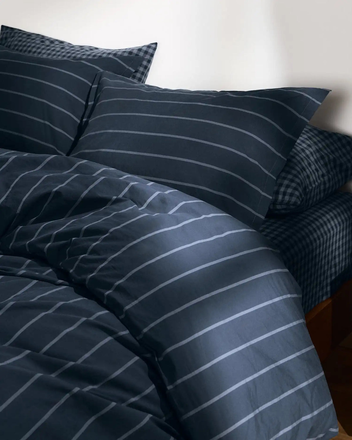 Brushed Cotton Duvet Cover Set - Dusk Stripe F/Q