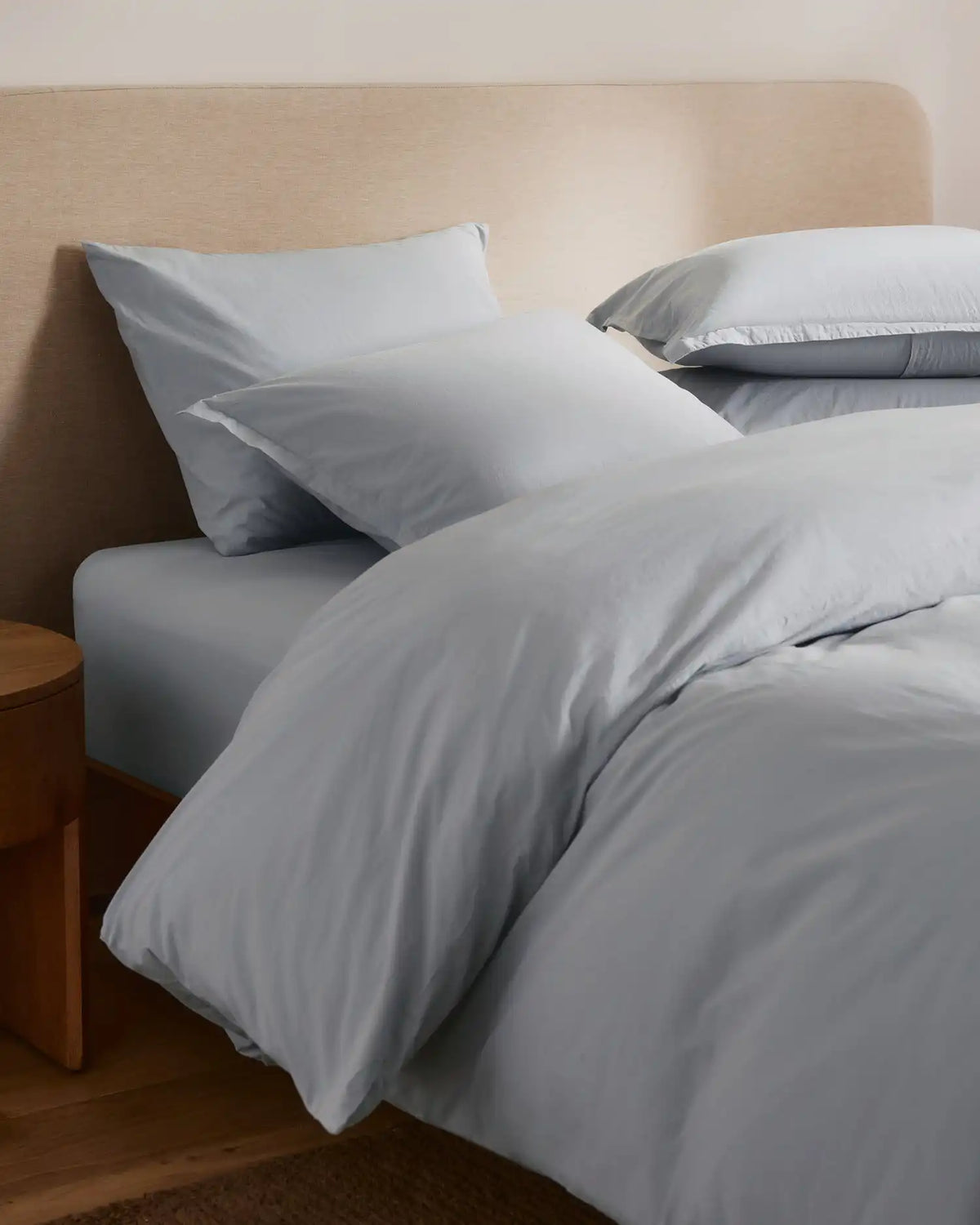 Brushed Cotton Duvet Cover Set - Sky F/Q
