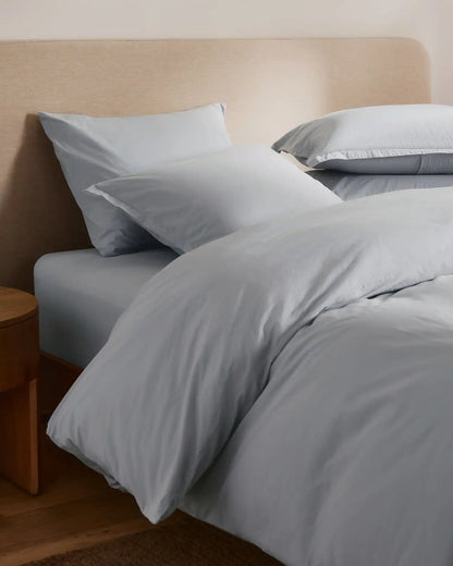 Brushed Cotton Duvet Cover Set - Sky F/Q