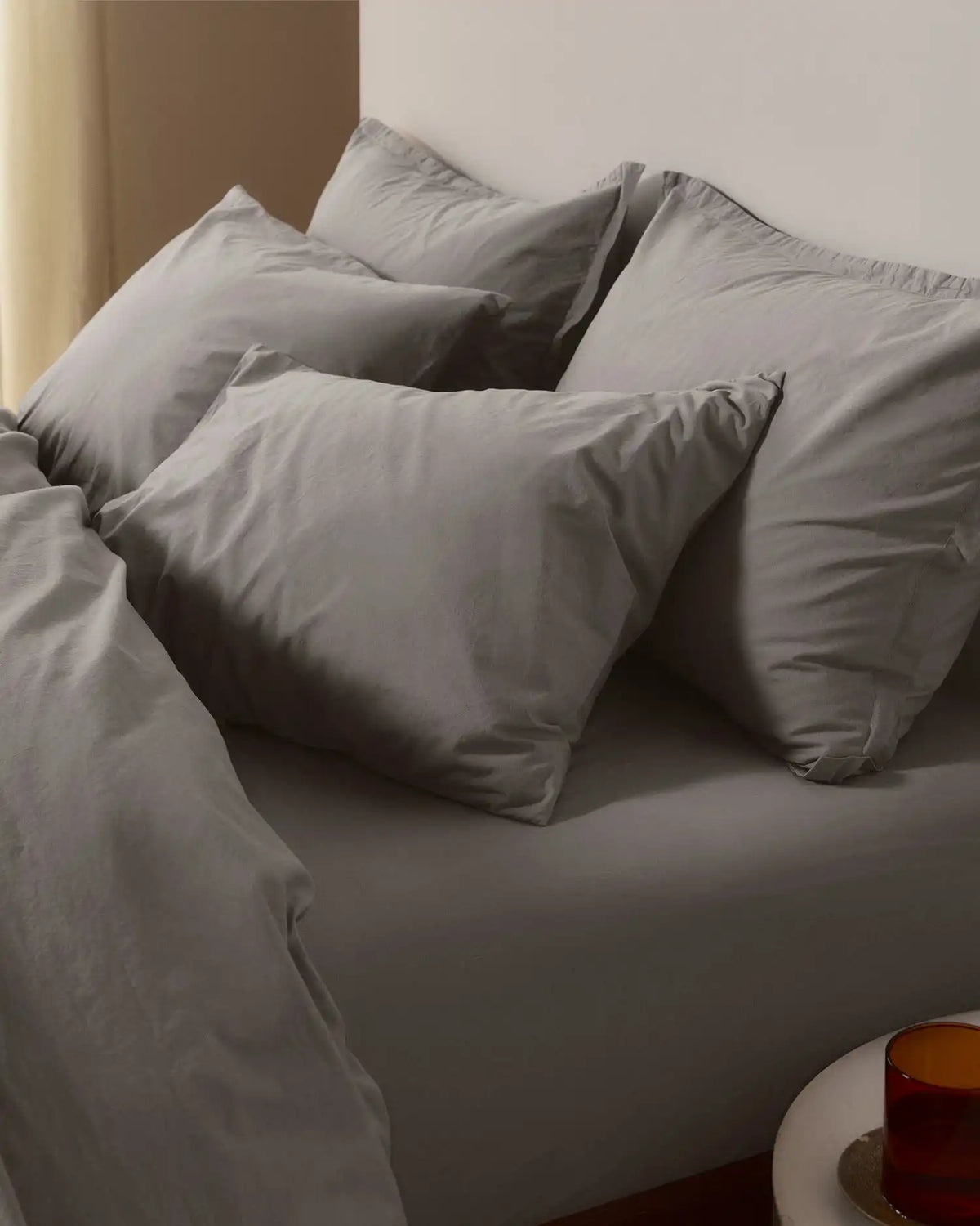 Brushed Cotton Pillowcase Set (Pebble)