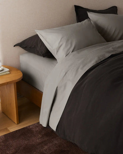 Percale Fitted Sheet (Pebble)