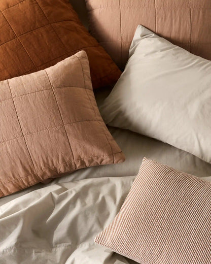 Linen Box Quilted Sham Set (Adobe)