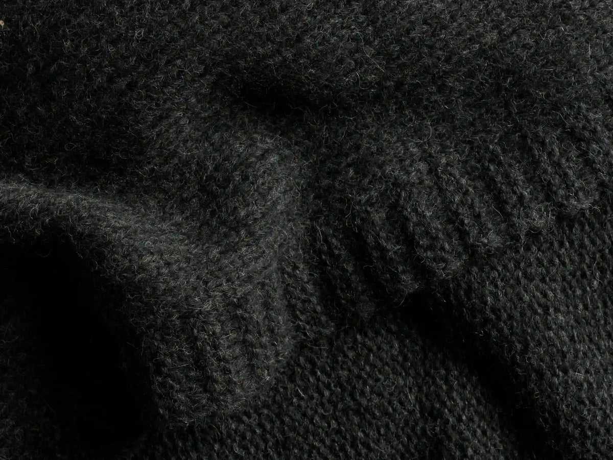 Classic Knit Alpaca Throw - FINAL SALE (Charcoal)