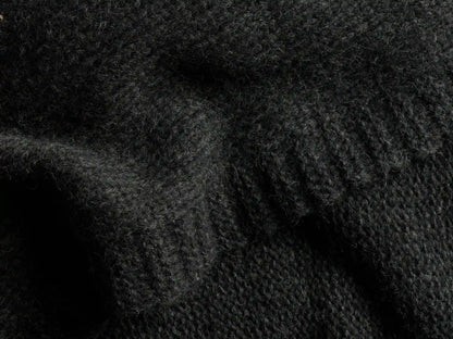 Classic Knit Alpaca Throw - FINAL SALE (Charcoal)