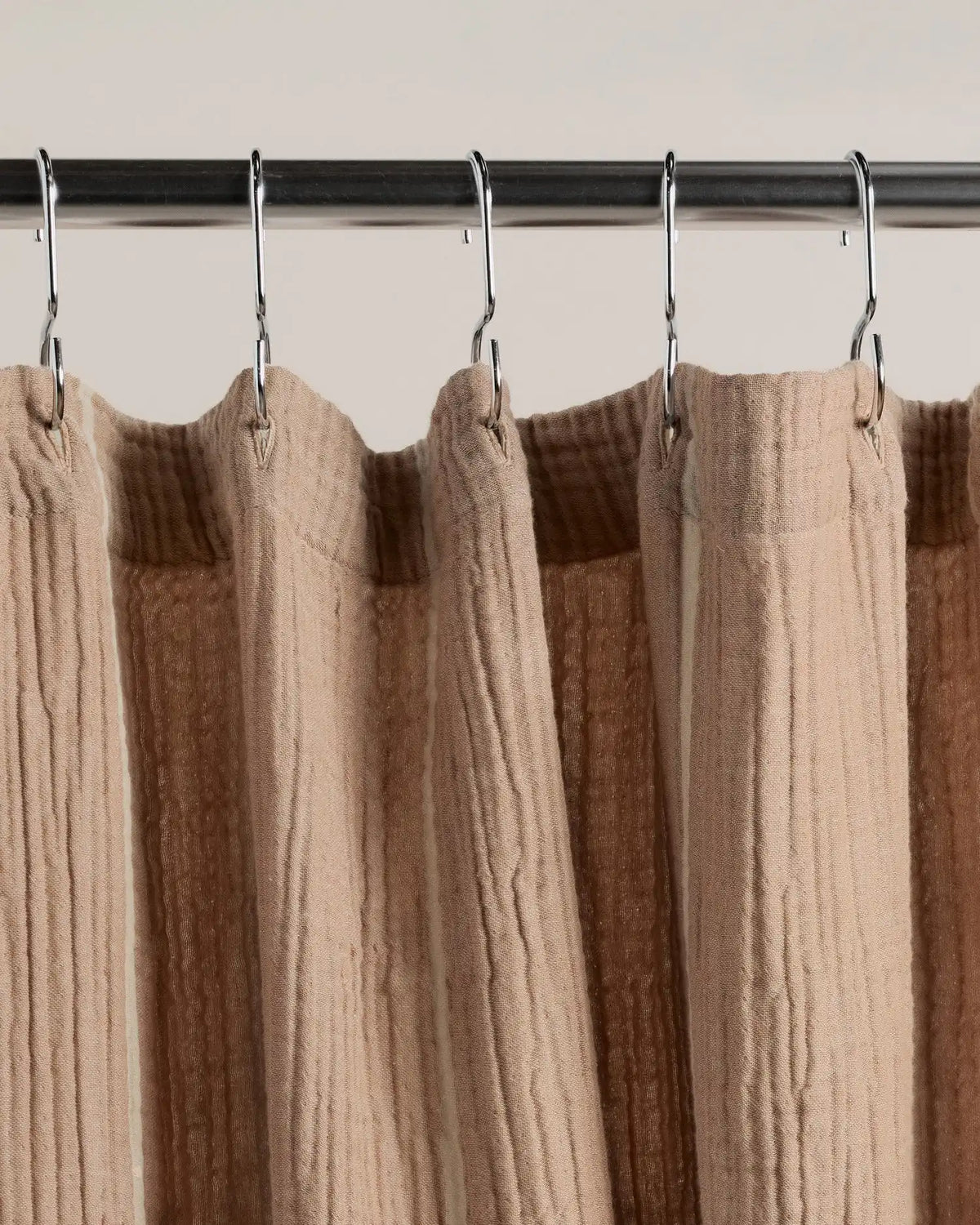 Organic Cloud Cotton Shower Curtain (Soft Adobe and Bone Stripe)