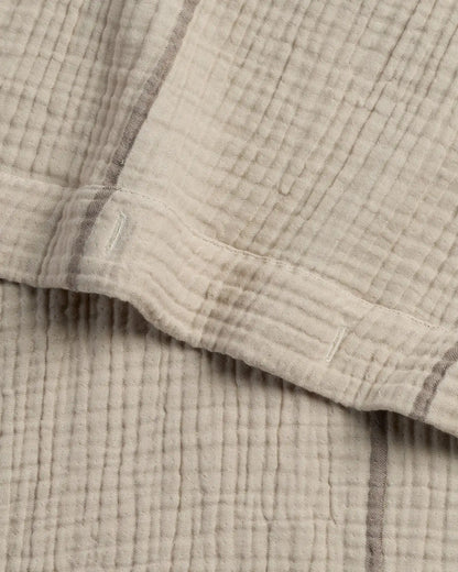Organic Cloud Cotton Shower Curtain (Bone and Warm Grey Stripe)