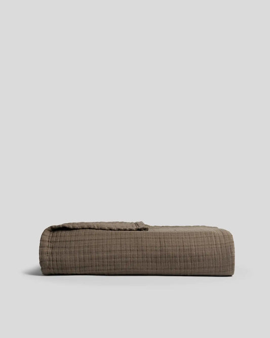 Cloud Linen Gauze Throw (Warm Grey)