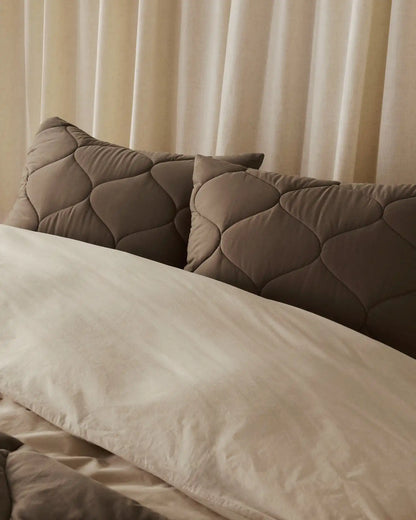 Cotton Drift Sham Set (Warm Grey)