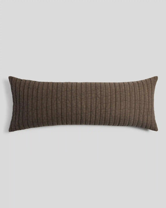 Garment Dyed Channel Body Pillow Cover - FINAL SALE (Warm Grey)