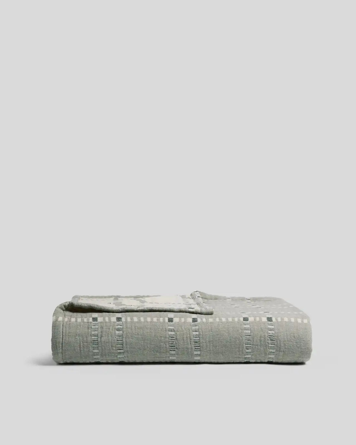 Grid Cotton Wool Coverlet - FINAL SALE (Moss)