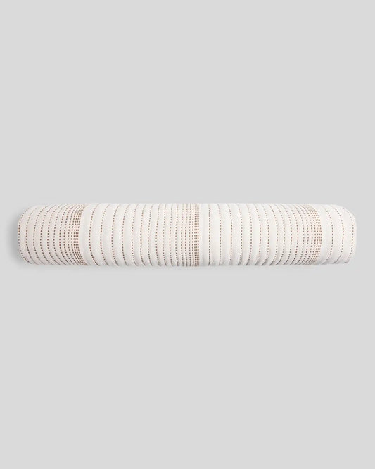 Hand Stitched Bolster Pillow Cover - FINAL SALE (Cream and Tobacco)