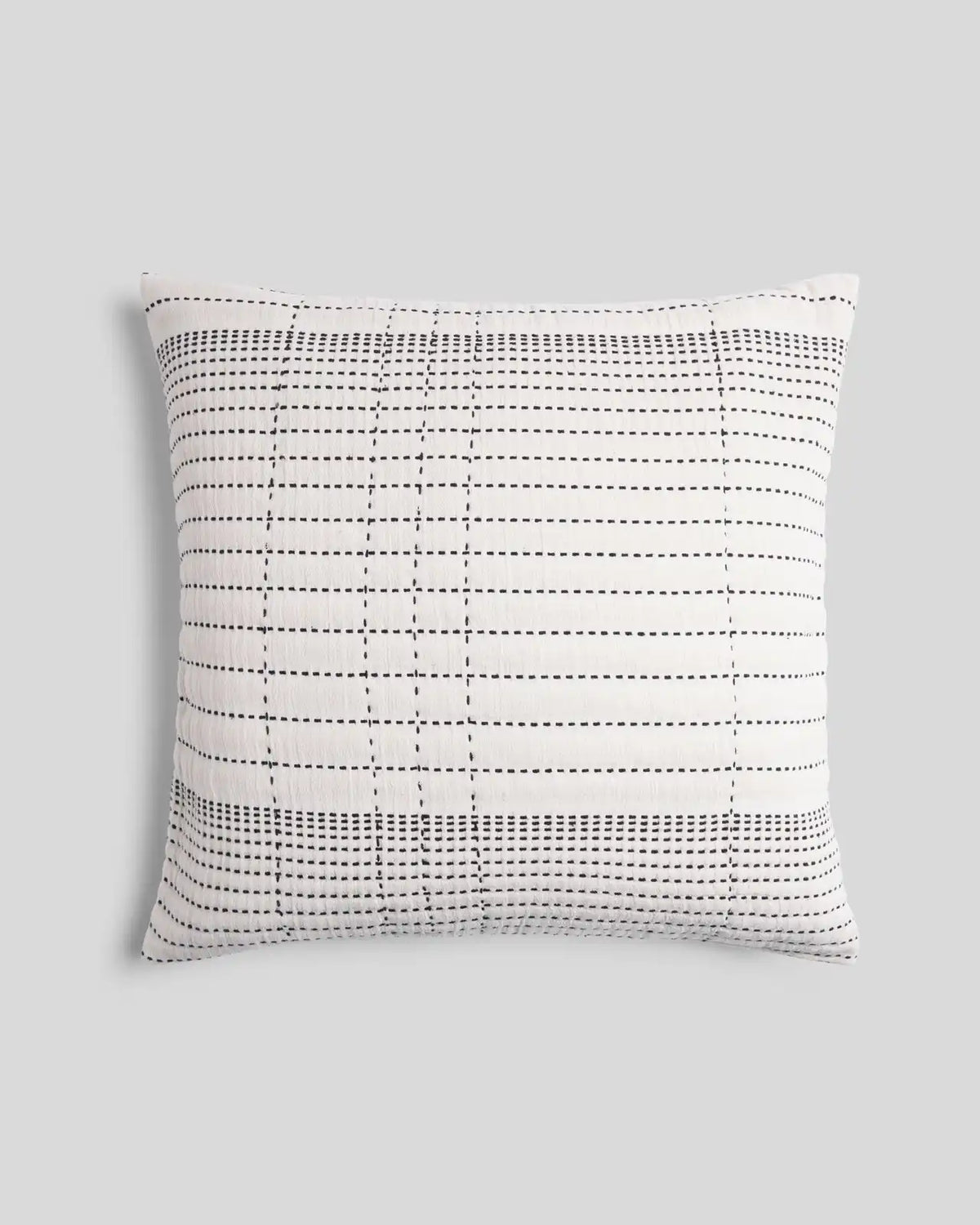 Hand Stitched Euro Pillow Cover - FINAL SALE (Ivory and Soft Black)