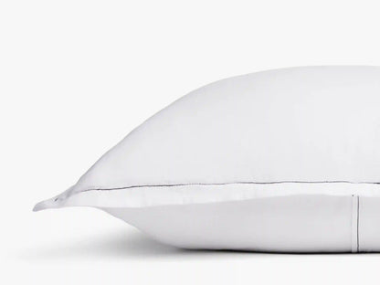 Linen Tencel Euro Sham - FINAL SALE (White with Black)