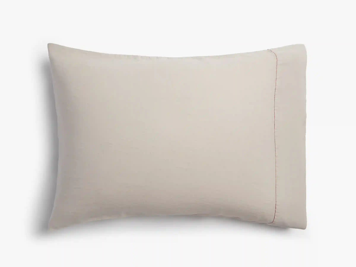 Linen Tencel Pillowcase Set - FINAL SALE (Bone with Canyon)