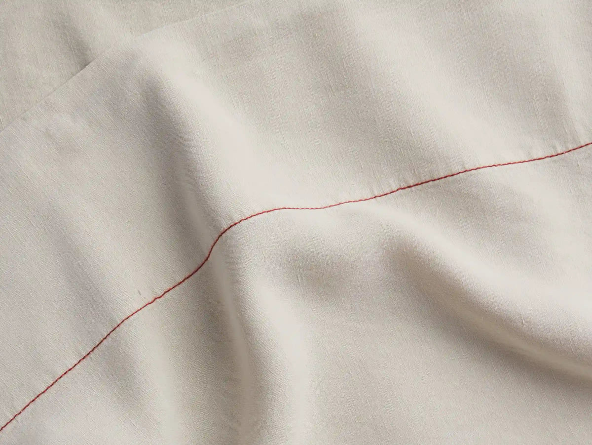 Linen Tencel Sham Set - FINAL SALE (Bone with Canyon)