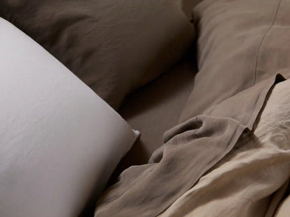 Linen Tencel Duvet Cover Set - Warm Grey K/CK