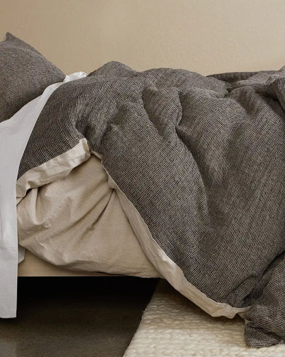 Honeycomb Duvet Cover - FINAL SALE (Soft Black and Natural)