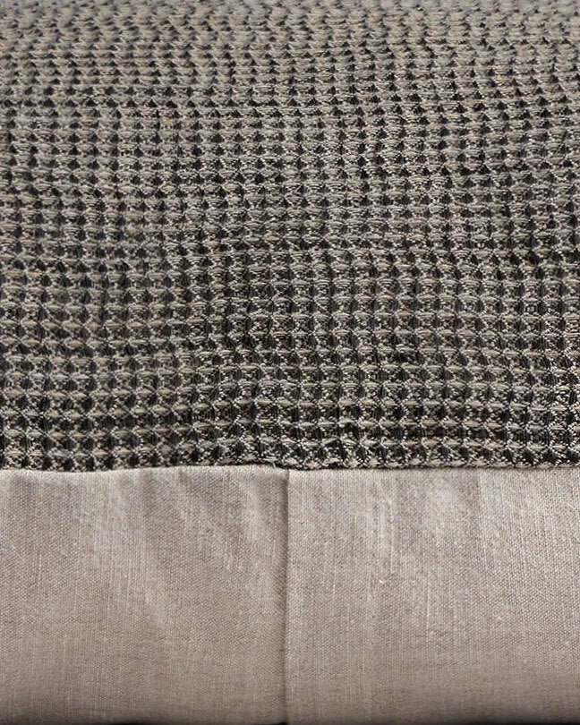 Honeycomb Sham Set - FINAL SALE (Soft Black and Natural)
