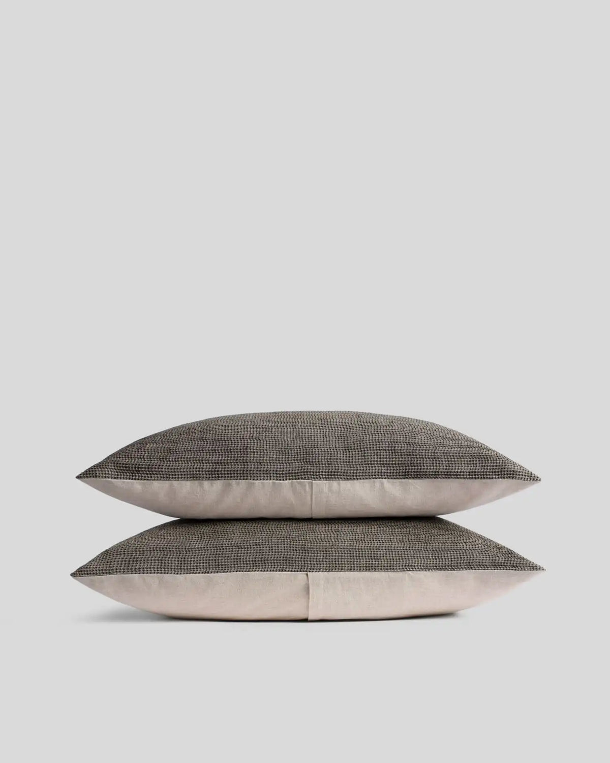 Honeycomb Sham Set - FINAL SALE (Soft Black and Natural)