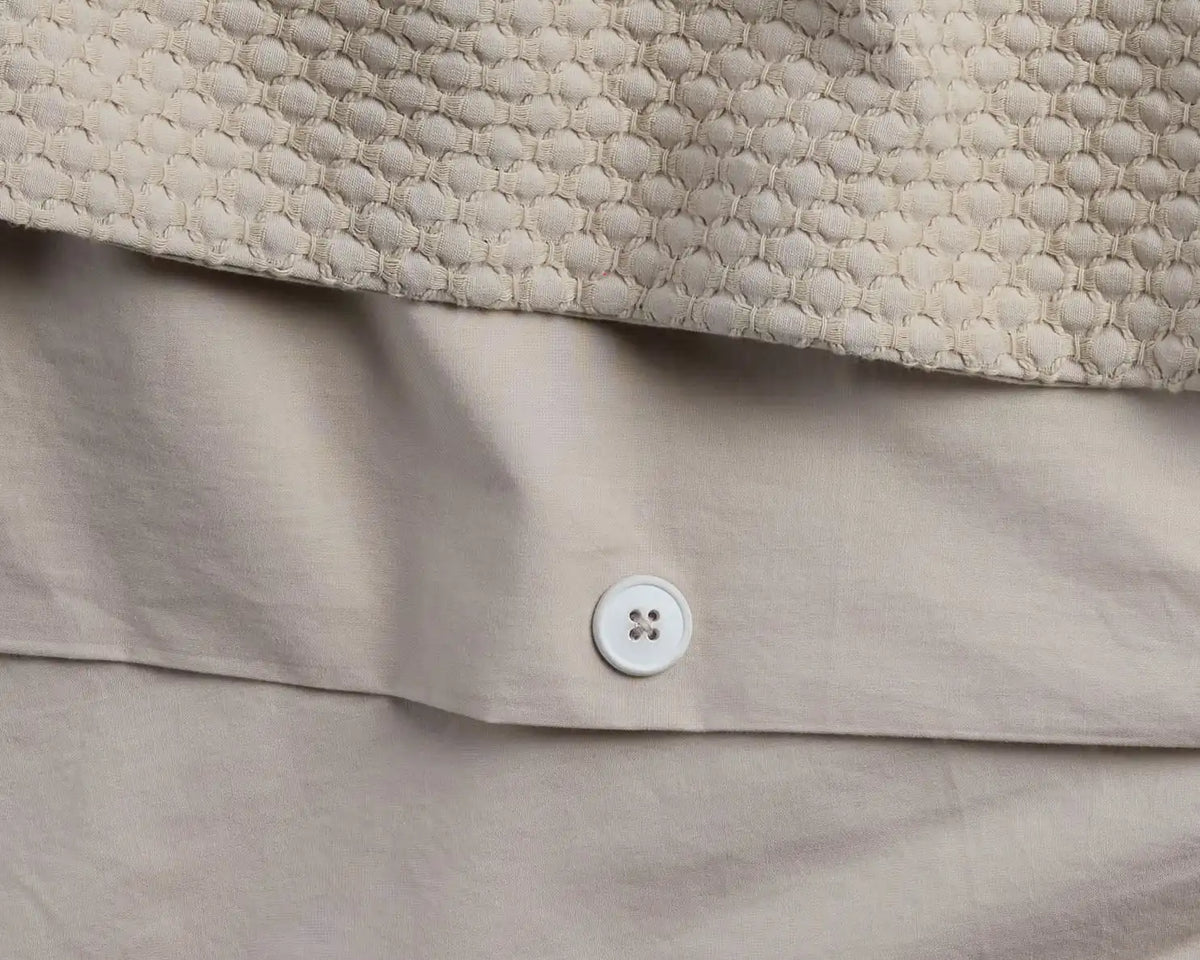 Lattice Cotton Duvet Cover (Bone)