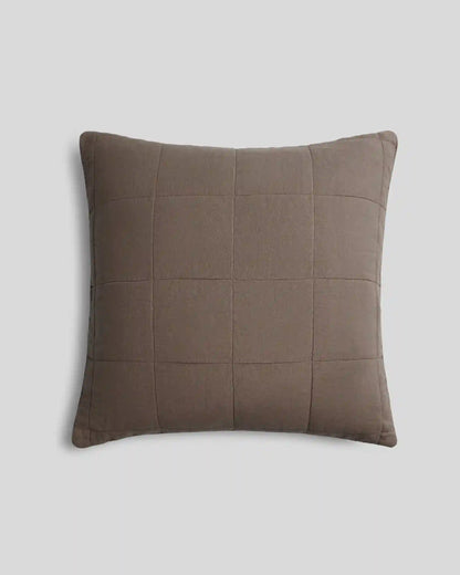Linen Box Quilted Euro Sham (Warm Grey)