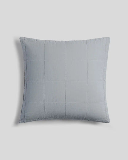 Linen Box Quilted Euro Sham (Sky)