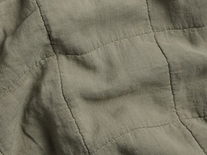 Linen Box Quilted Sham Set (Moss)