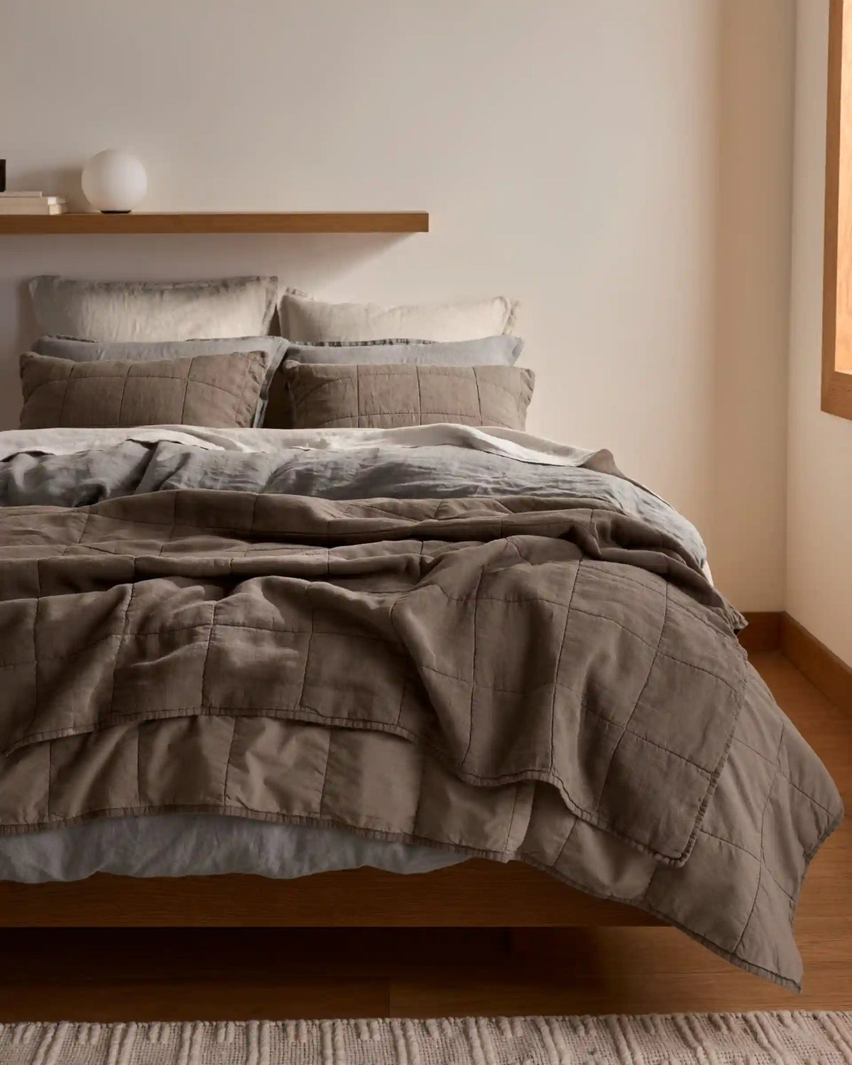 Linen Box Quilt (Warm Grey)