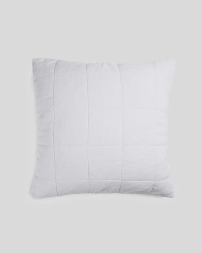 Linen Box Quilted Euro Sham (White)