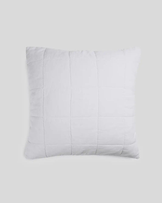 Linen Box Quilted Euro Sham (White)