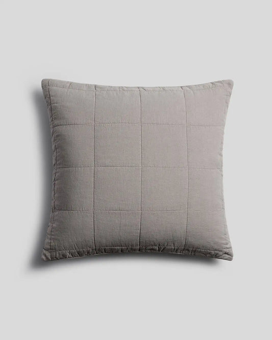 Linen Box Quilted Euro Sham (Pebble)
