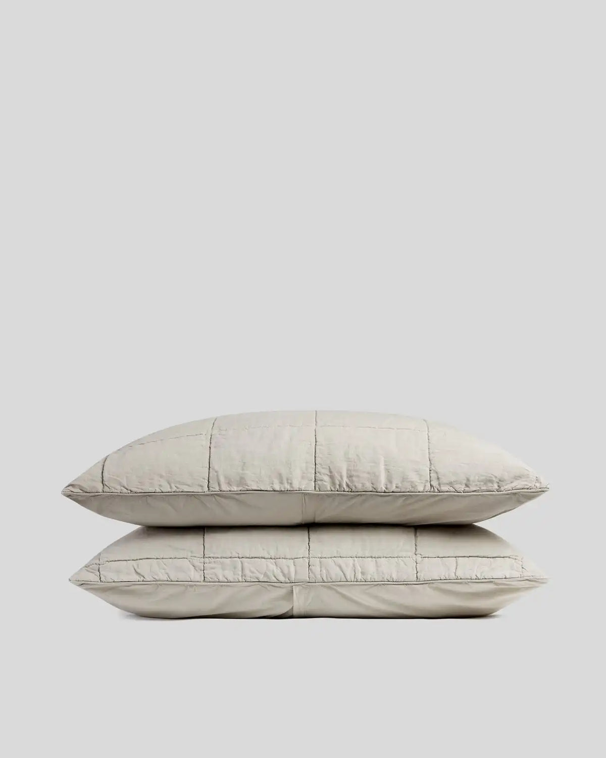 Linen Box Quilted Sham Set (Bone)
