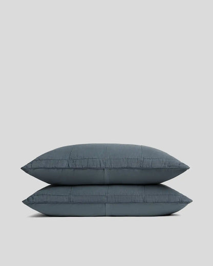 Linen Box Quilted Sham Set (Dusk)
