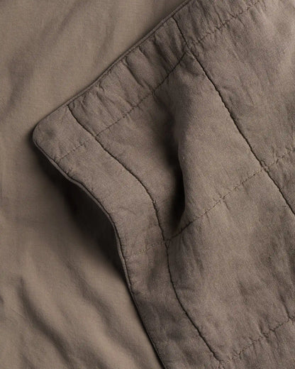Linen Box Quilted Sham Set (Warm Grey)