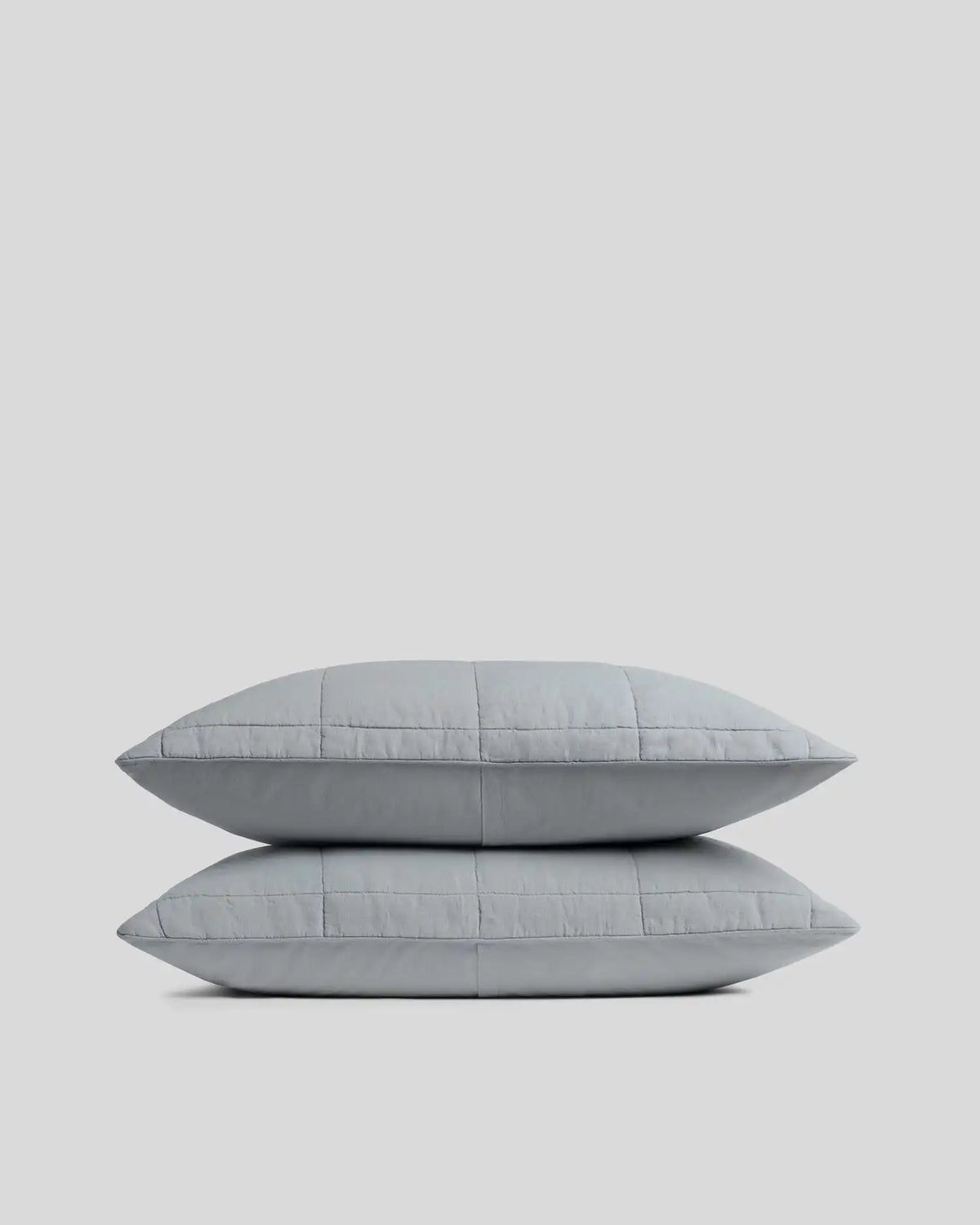 Linen Box Quilted Sham Set (Sky)