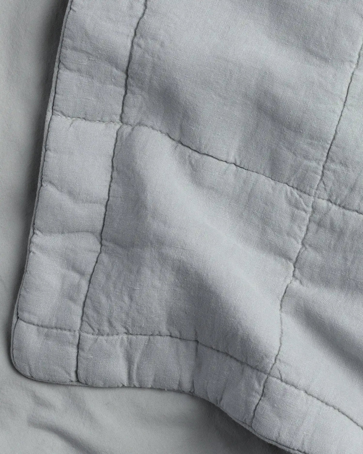 Linen Box Quilted Euro Sham (Sky)