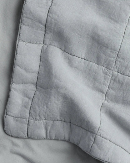 Linen Box Quilted Euro Sham (Sky)
