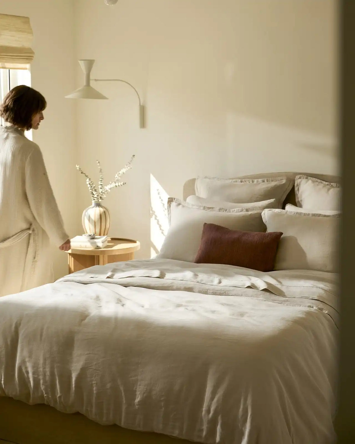 Linen Duvet Cover Set - Bone K/CK