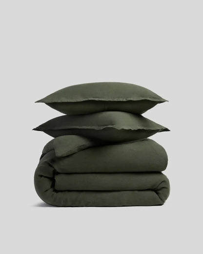 Linen Duvet Cover Set - Evergreen F/Q
