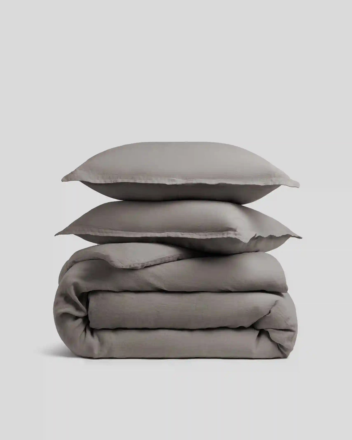 Linen Duvet Cover Set - Pebble F/Q