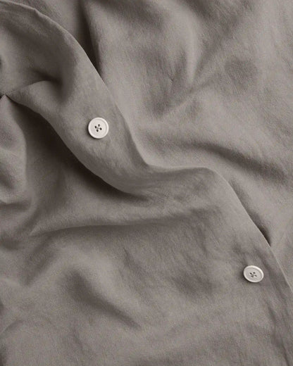Linen Duvet Cover Set - Pebble F/Q