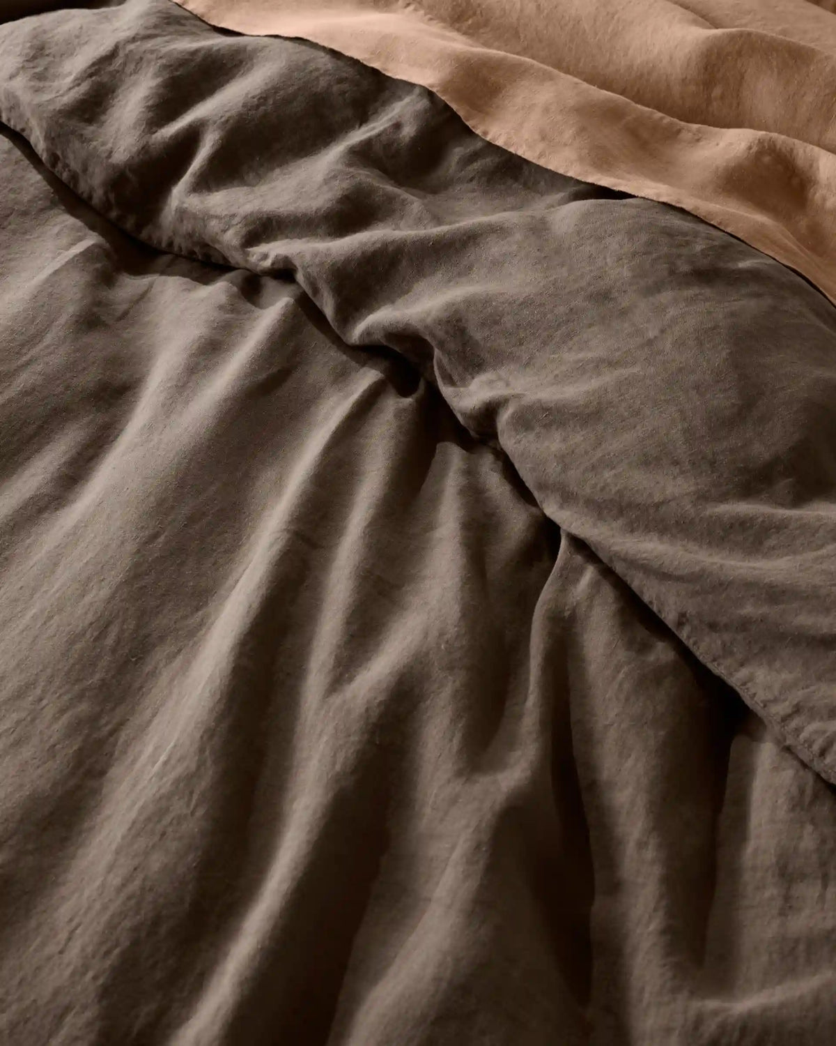 Linen Duvet Cover Set - Warm Grey F/Q