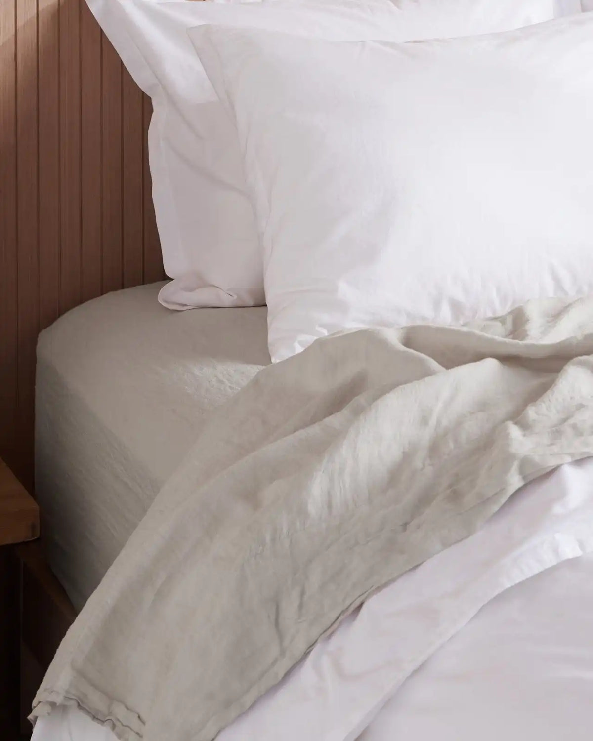 Linen Fitted Sheet (Bone)