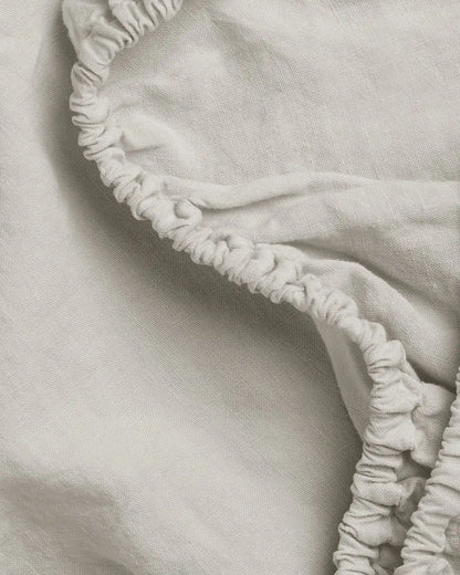 Linen Fitted Sheet (Bone)