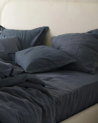 Linen Fitted Sheet (Dusk)