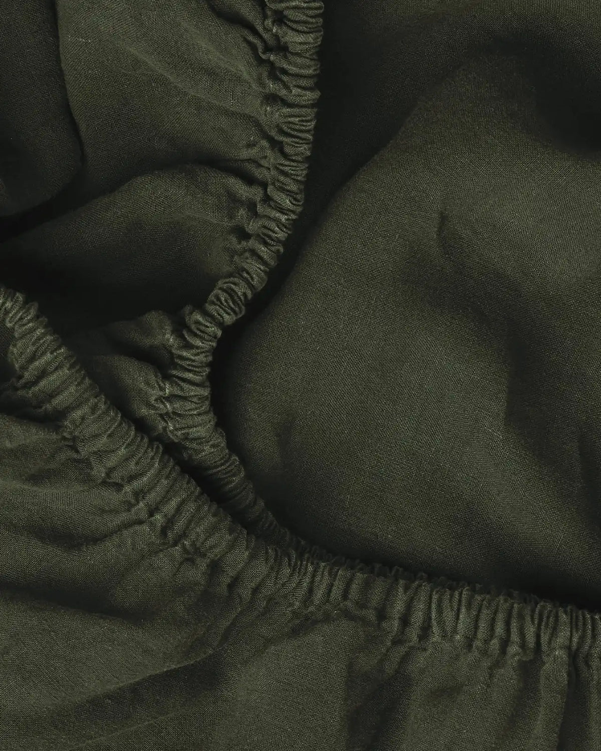 Linen Fitted Sheet (Evergreen)