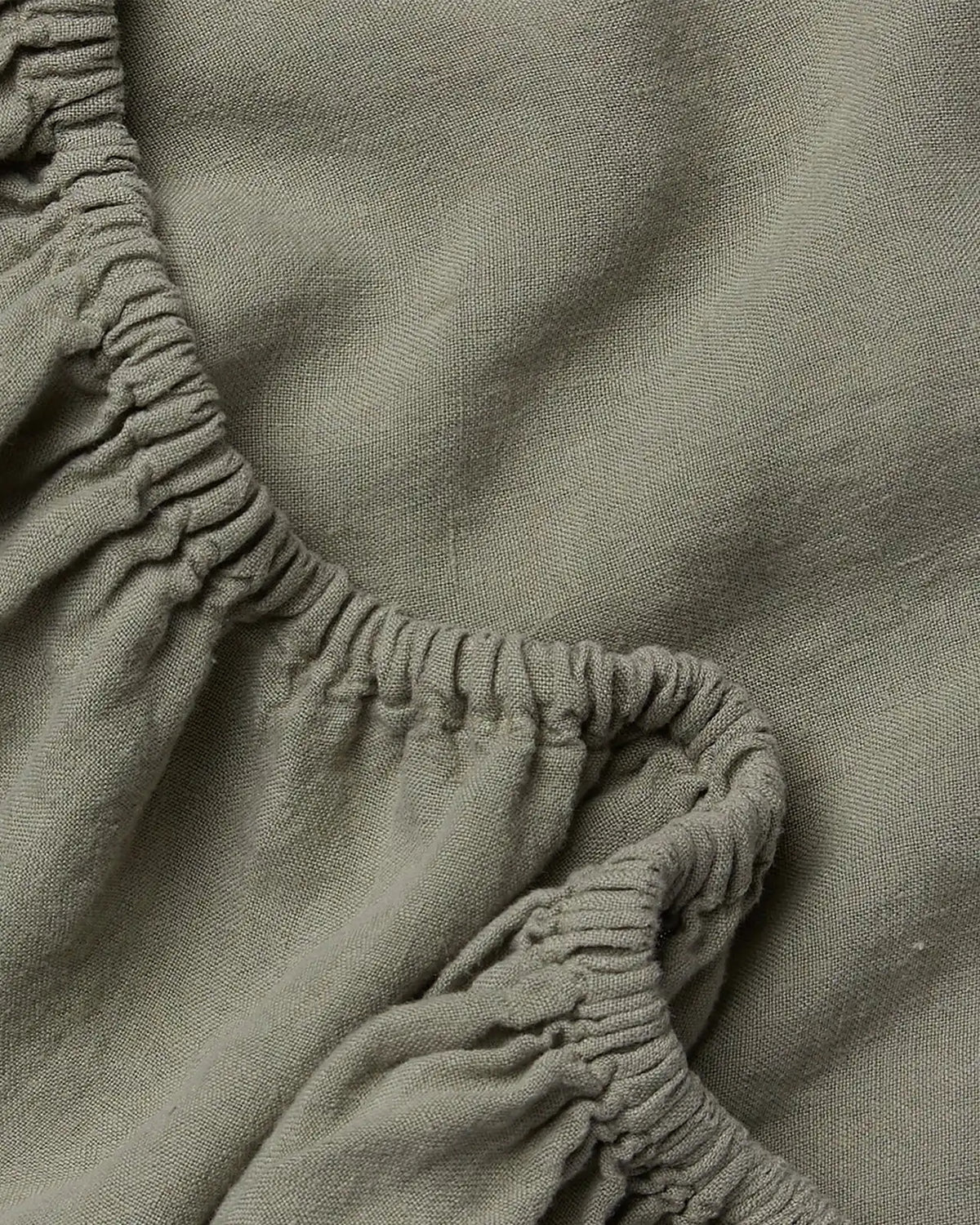 Linen Fitted Sheet (Moss)