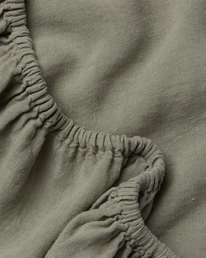 Linen Fitted Sheet (Moss)